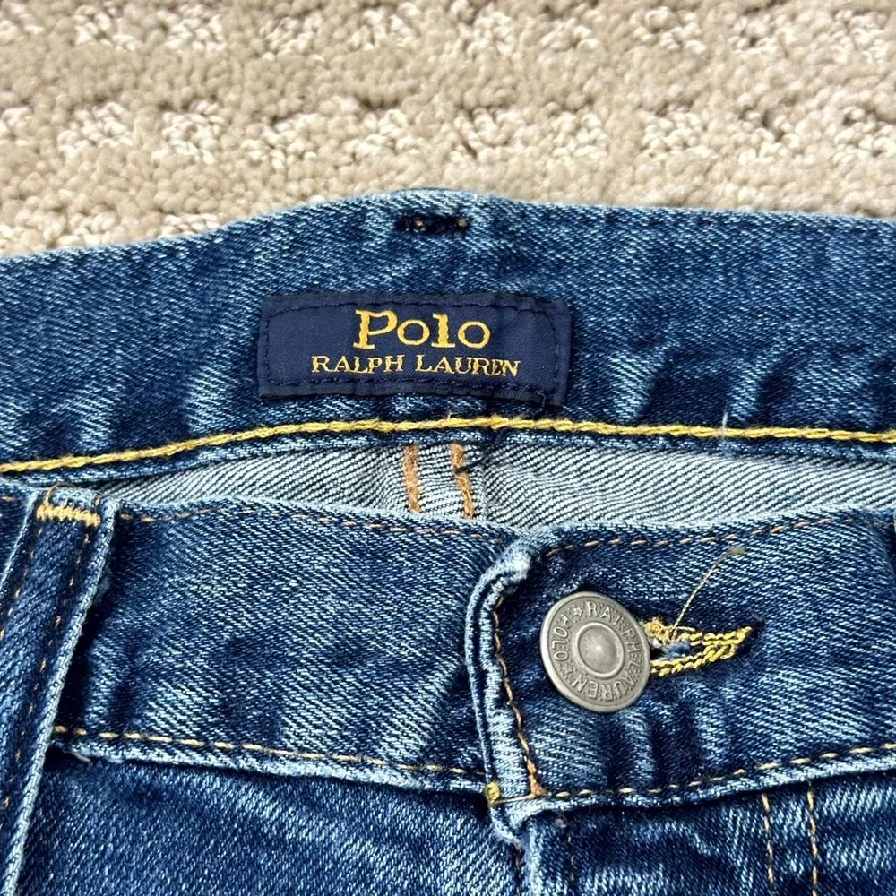 Polo Ralph Lauren Classic Fit Jeans Mens 33x30 Blue Denim Straight Leg Distress